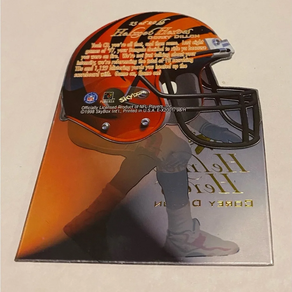 Corey Dillon Rare! Insert 1998 SkyBox eX2001 Football Card # 15 of 20 Vintage